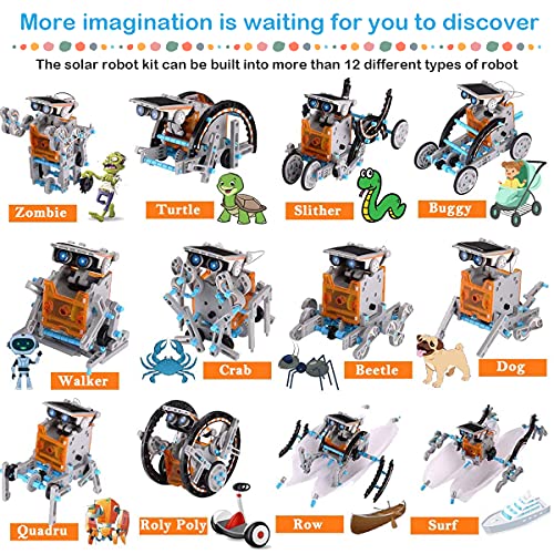 ACELIFE STEM Solar Robot Toy 12-in-1 Educational Science Kit DIY Building Toy Construction Engineering Set for Kids Age 8-12 Boys & Girls Birthday,