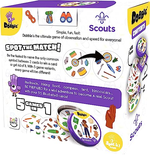 Asmodee | Dobble Scouts | Card Game | Ages 6+ | 2-8 Players | 15 Minutes Playing Time
