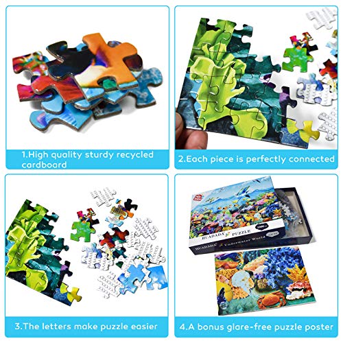 1000 Pieces Jigsaw Puzzles for Adults Ocean World Sea Coral Dolphins Fun Jigsaw Puzzles for Adults 1000 Piece