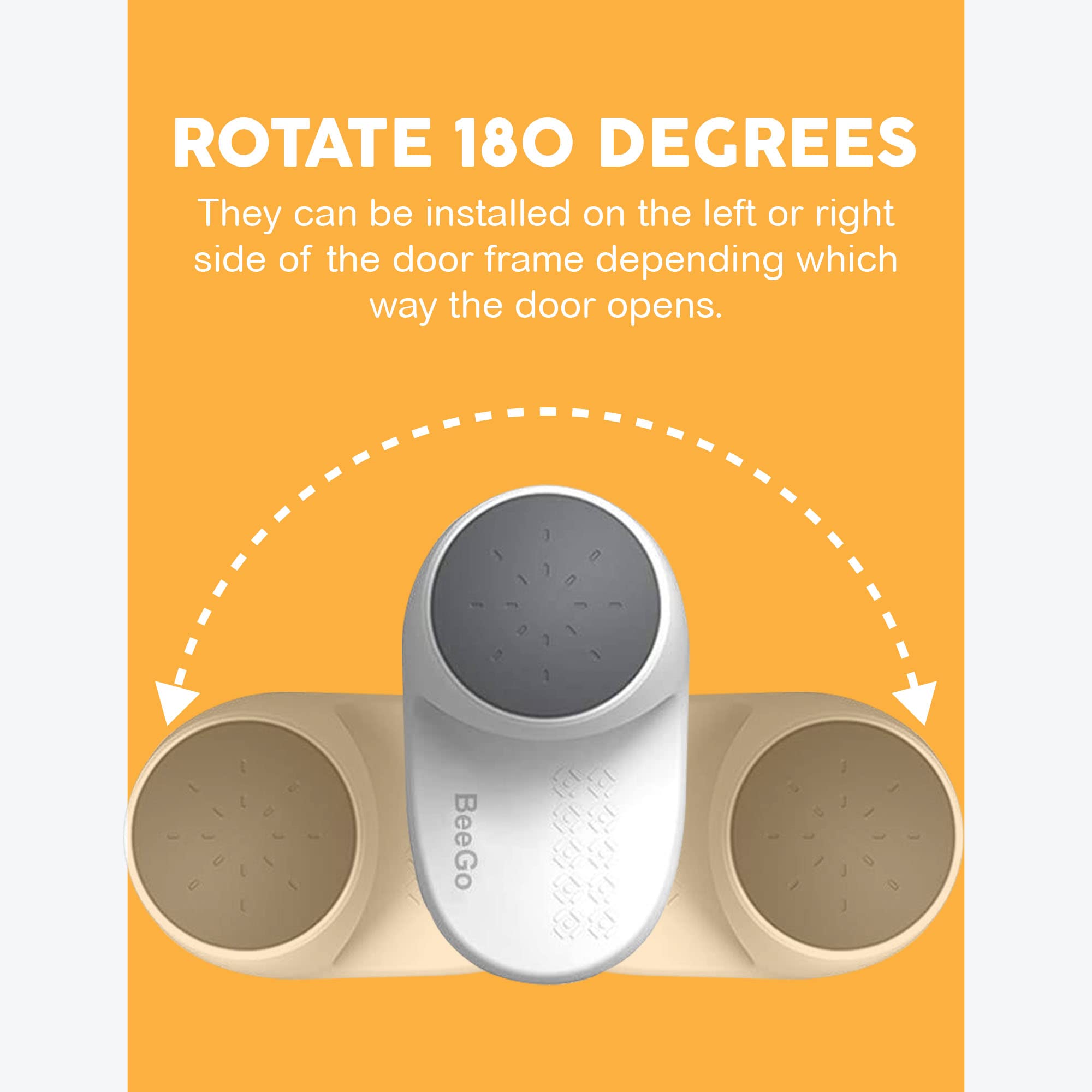 BeeGo? 2 Pack - Baby Door Stopper, Baby Proof Anti Door Slam Finger Guards for Children, Rotatable Door Safety Stoppers for Finger Protection,