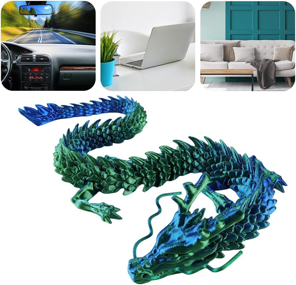 3D Printed Dragon in Egg,Full Articulated Dragon Crystal Dragon with Dragon Egg,Flexible Joints Home Decor Executive Desk Toys,Home Office Decor