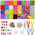 Loom Rubber Bands Set for Children, 2000+ Colourful Rubber Bands DIY Loom Bands Box with Accessories (Beads, Pendants, Charms, Y Loom, S Clips and