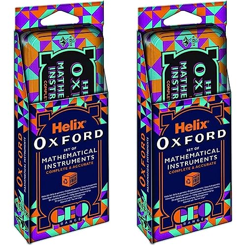 Helix Oxford Geo Maths Set - Orange (Pack of 2)