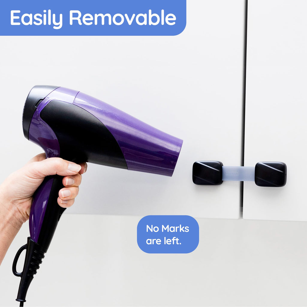 BABYGO? Child Safety Straps 8X Premium Baby Proofing Door & Cupboard Locks | 30 Second Install | No DIY | Smart Unlock - Black