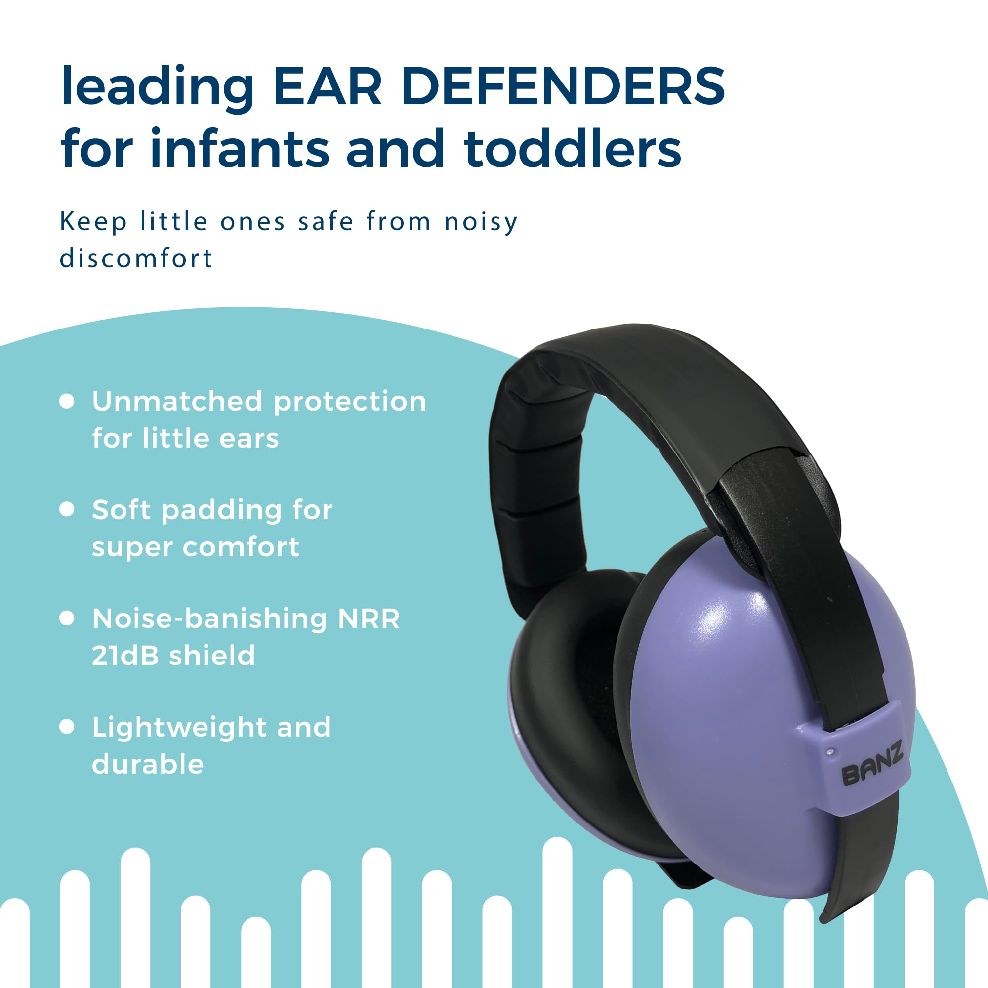 Banz Bubzee Baby Ear Defenders 0-36 Months ? Orchid - Loud Noise Cancelling Baby Headphones & Toddler Ear Muffs, Size Adjustable