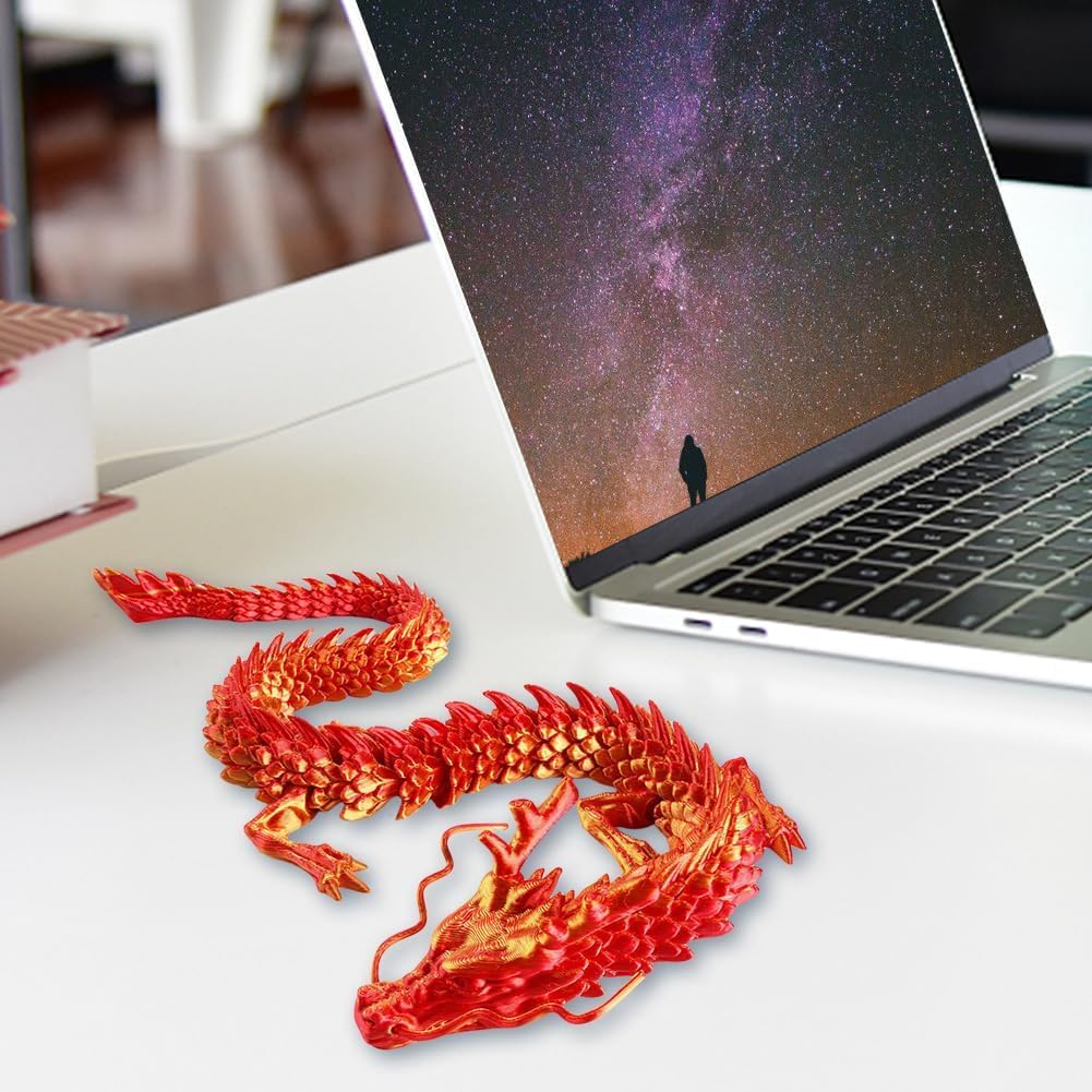 3D Printed Dragon in Egg,Full Articulated Dragon Crystal Dragon with Dragon Egg,Flexible Joints Home Decor Executive Desk Toys,Home Office Decor