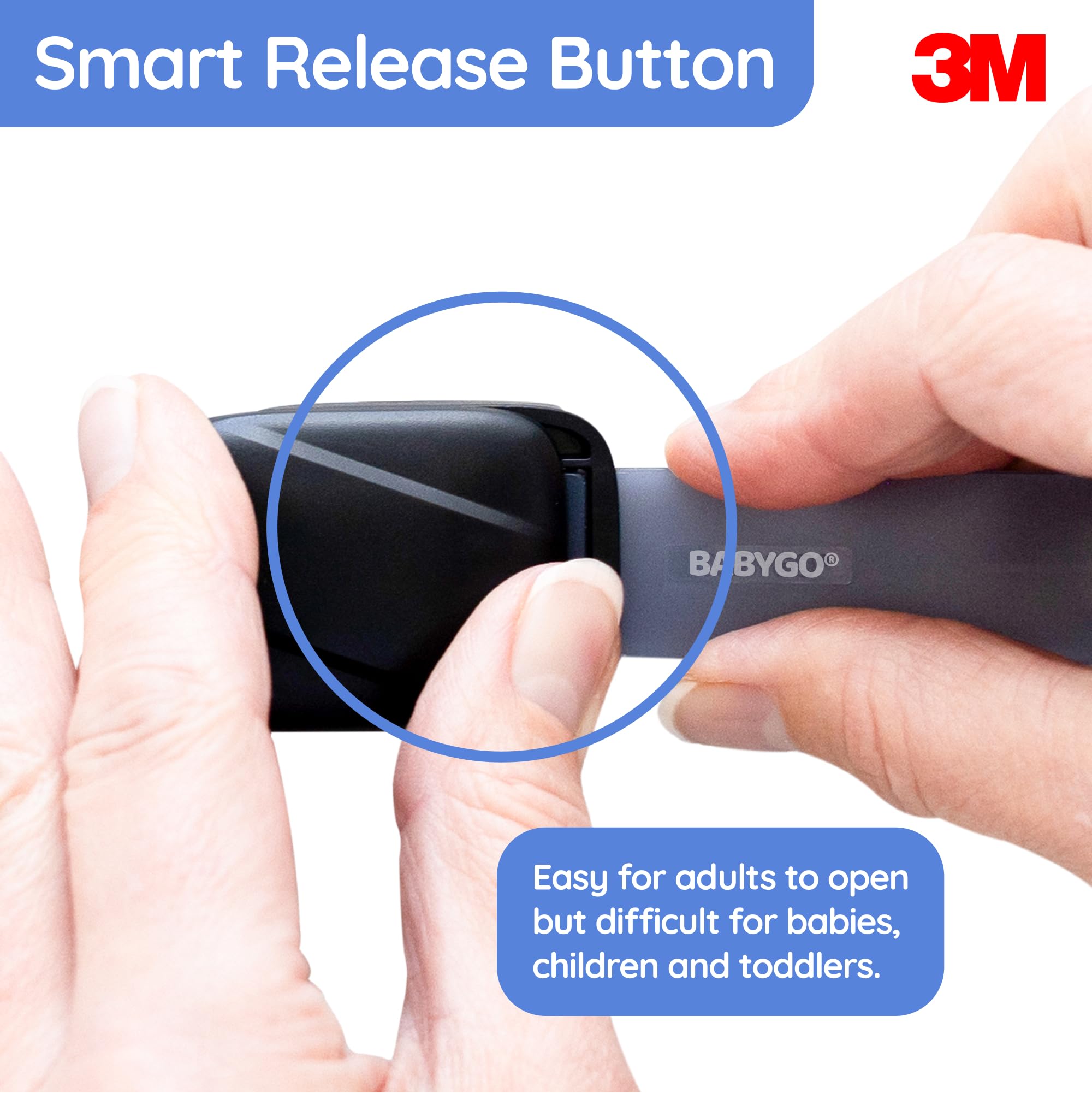 BABYGO? Child Safety Straps 8X Premium Baby Proofing Door & Cupboard Locks | 30 Second Install | No DIY | Smart Unlock - Black