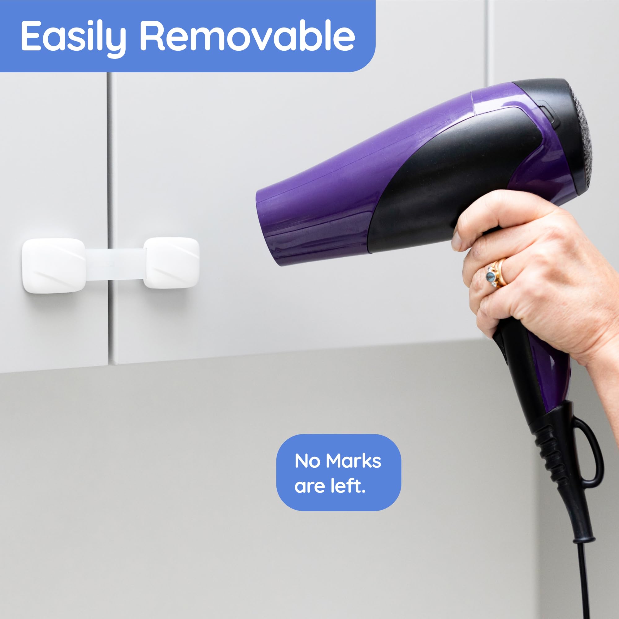 BABYGO? Child Safety Straps 8X Premium Baby Proofing Door & Cupboard Locks | 30 Second Install | No DIY | Smart Unlock - White