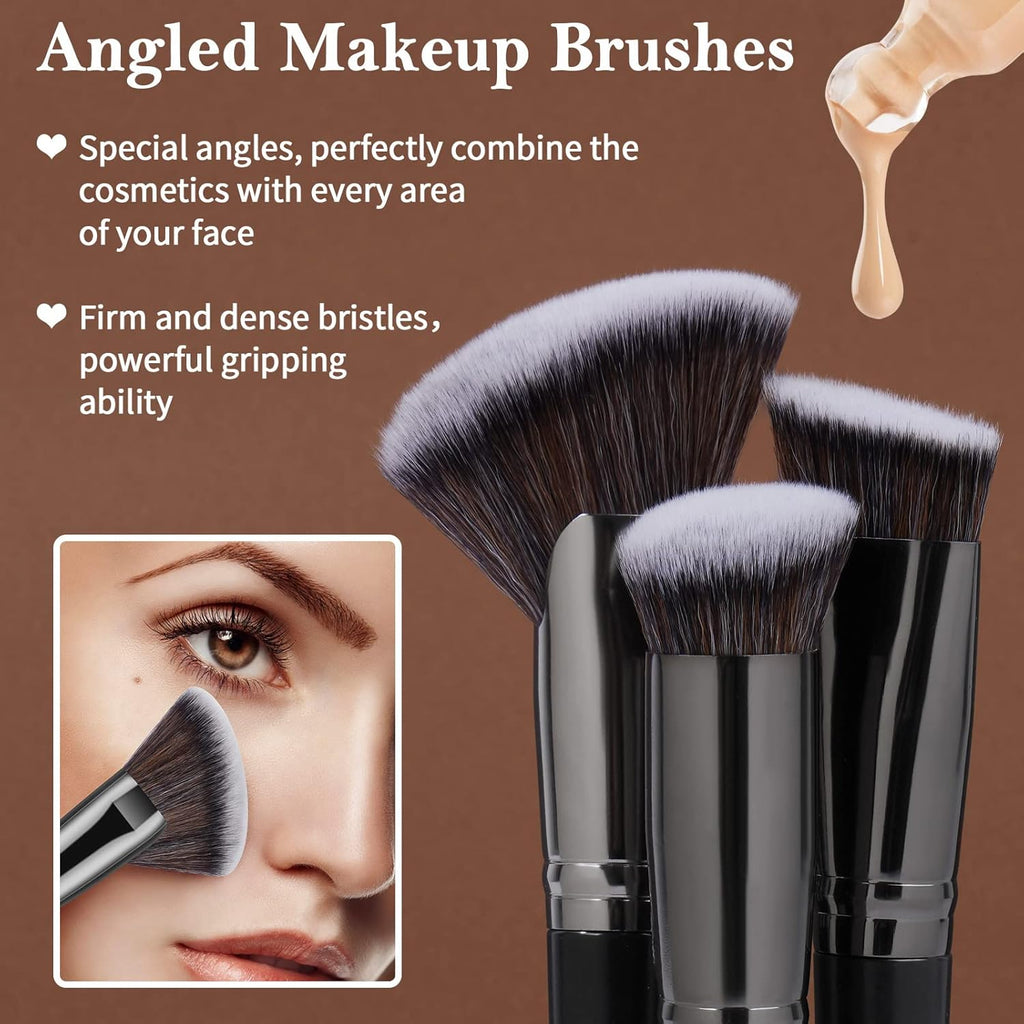 Make up Brush Set 25Pcs Professional Makeup Brushes Foundation Blush Angle Eyeliner Blending Concealers Eyeshadow Brush Premium Synthetic Makeup Brush Set with Gift Box