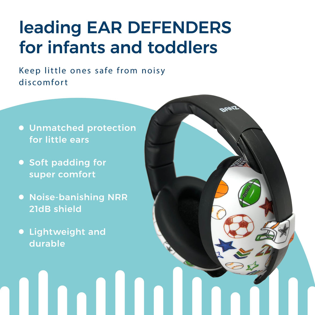 Banz Bubzee Baby Ear Defenders 0-36 Months, Noise Cancelling Headphones for Kids