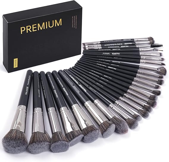 Make up Brush Set 25Pcs Professional Makeup Brushes Foundation Blush Angle Eyeliner Blending Concealers Eyeshadow Brush Premium Synthetic Makeup Brush Set with Gift Box