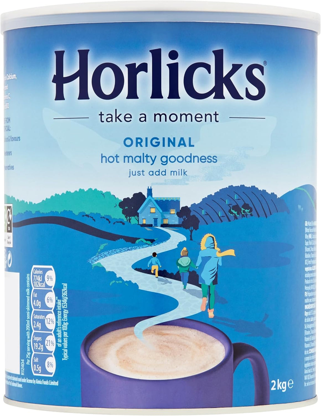 Horlicks Original Malted Milk 2kg (Pack of 1) - Just add milk, The Original Malted Drink. High in Calcium, Zinc, Vitamin C, Vitamin D & Vitamin B12.