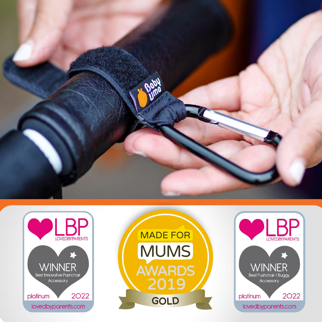 Baby Uma Award-Winning Pram Clips - 2022 Double-Platinum Winning Pushchair Accessories, Universal Pram Accessories & Rollator Accessories, Carry 5kg