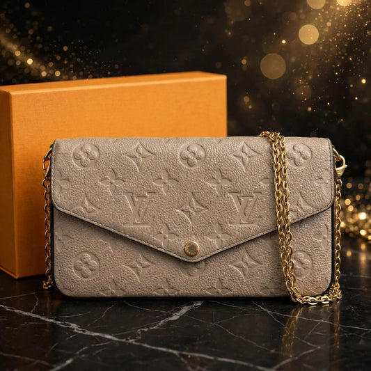 Louis Vuitton Empreinte Chain Wallet Pink Leather Women's