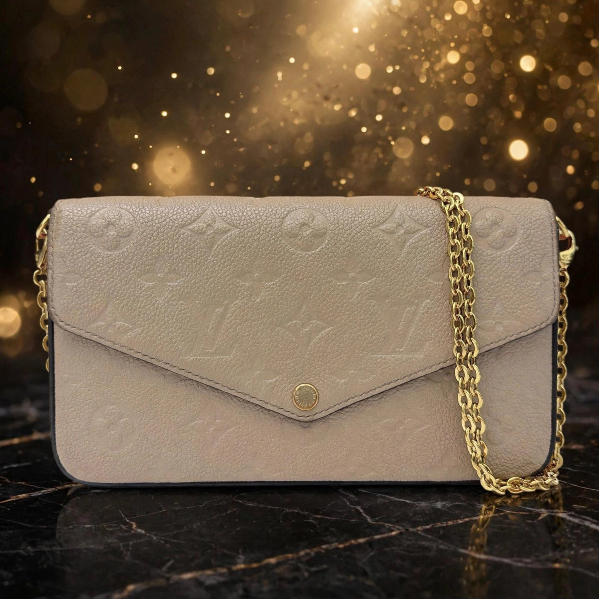 Louis Vuitton Empreinte Chain Wallet Pink Leather Women's