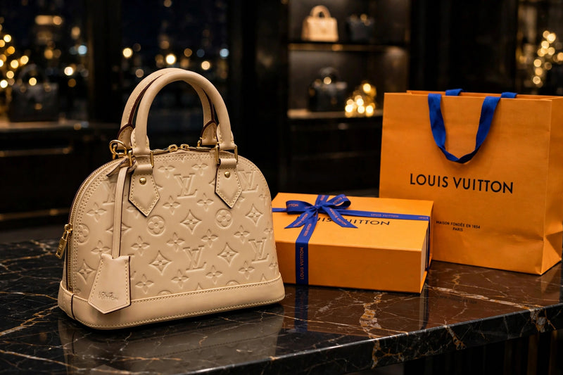 Louis Vuitton Alma BB M91585 Beige Handbag 23x18x12cm with Key