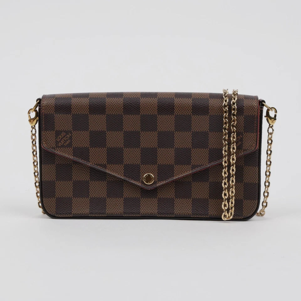 Louis Vuitton Pochette Félicie Damier Ebene Canvas Chain Shoulder Bag