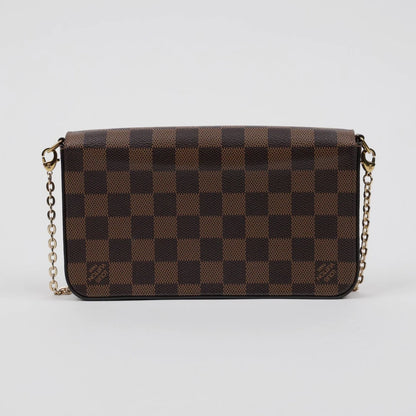 Louis Vuitton Pochette Félicie Damier Ebene Canvas Chain Shoulder Bag